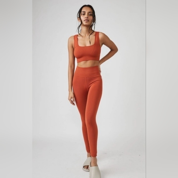 FP Movement "Good Karma" High Rise Leggings In Red Earth - Picture 1 of 3